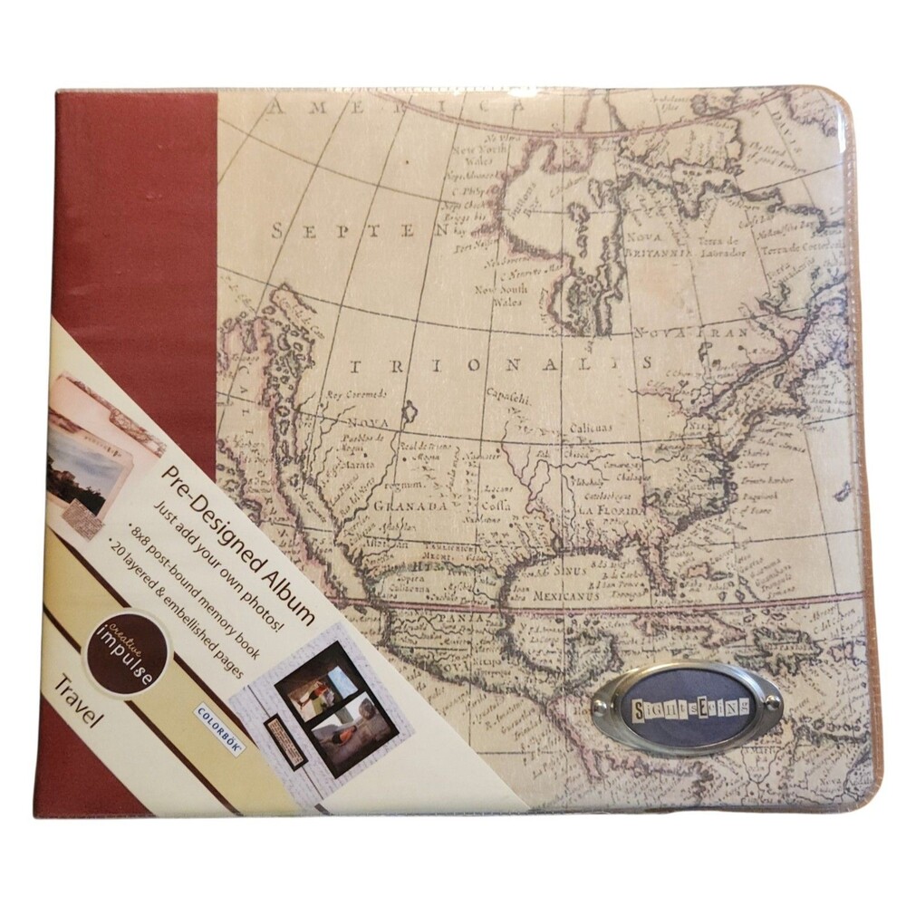 Creative Impulse Pre-Designed TRAVEL Scrapbook Album 8x8 Post Bound 20 Pages